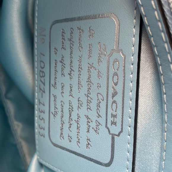 Coach Signature Stripe Carry All Satchel Bag Purse Kisslock Black - Picture 10 of 13